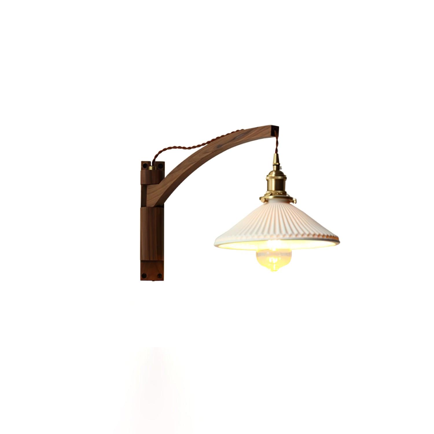Walnut Swing Arm Wall Lamp - Lumpaz