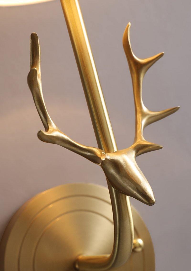 Brass Deer Head Wall Light - Lumpaz