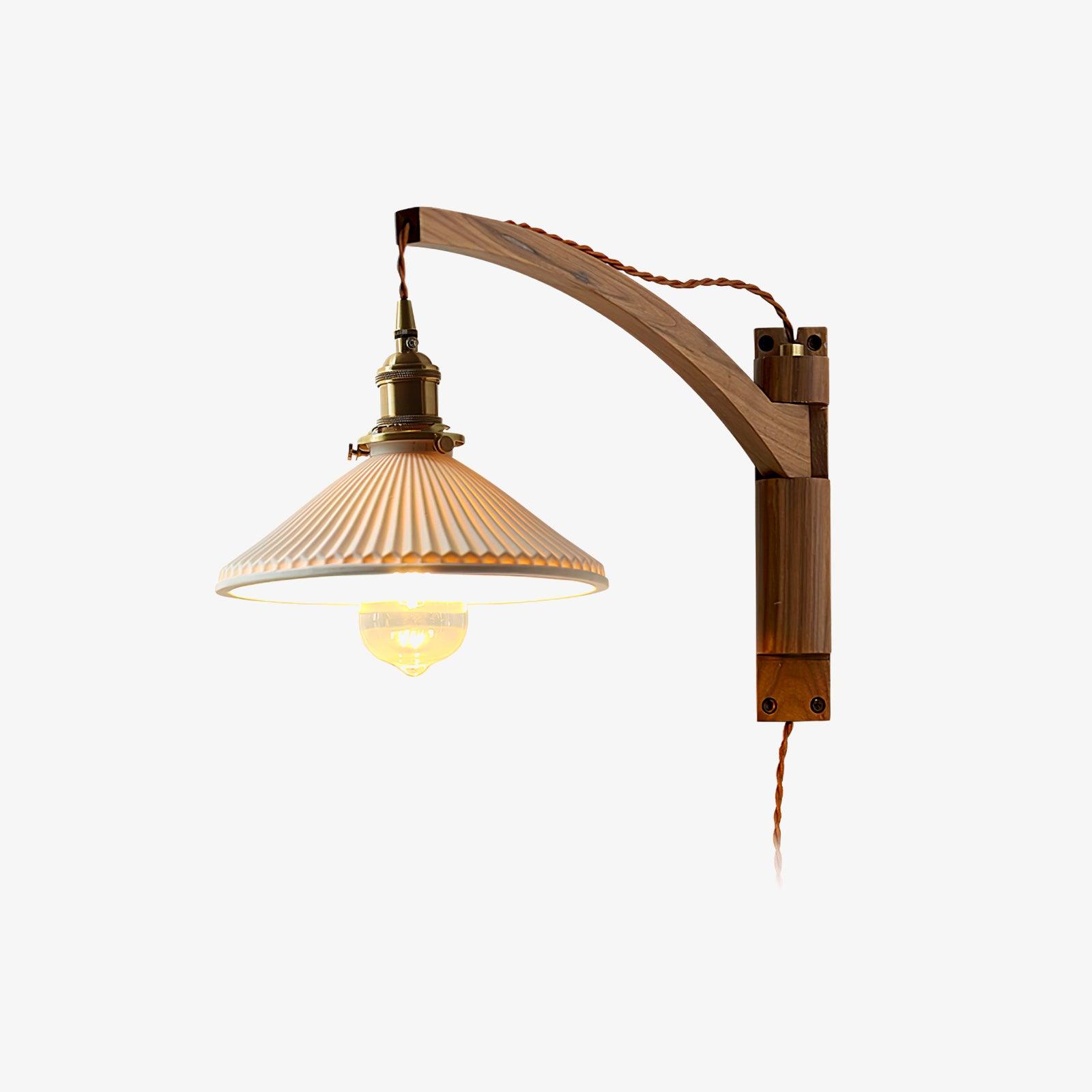 Walnut Swing Arm Wall Lamp - Lumpaz