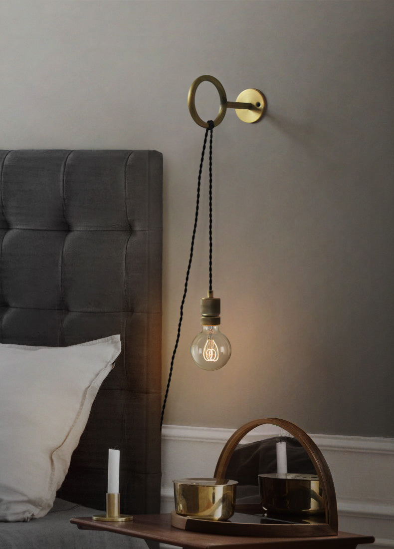 Loop Minimalist Wall Light With Wall Socket - Lumpaz