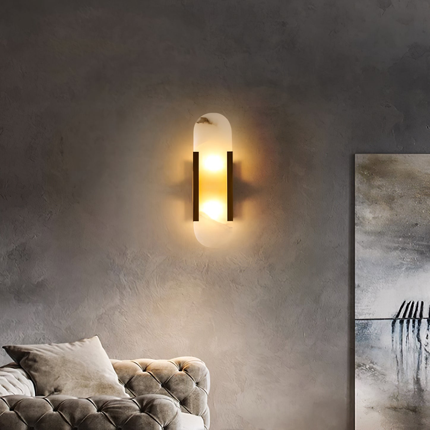 Melange Elongated Alabaster Wall Lamp - Lumpaz