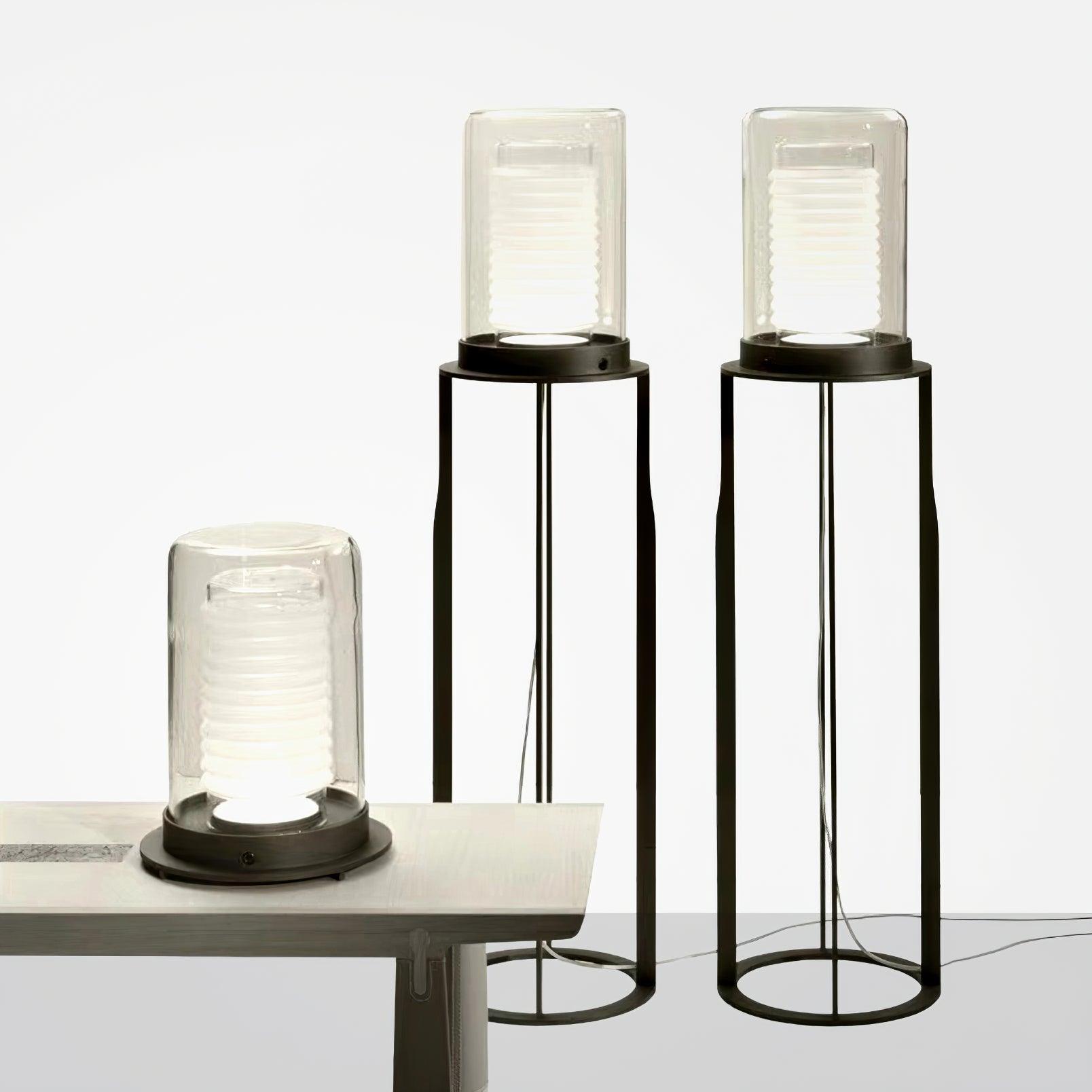 Dual Cylinder Glass Floor Lamp - Lumpaz
