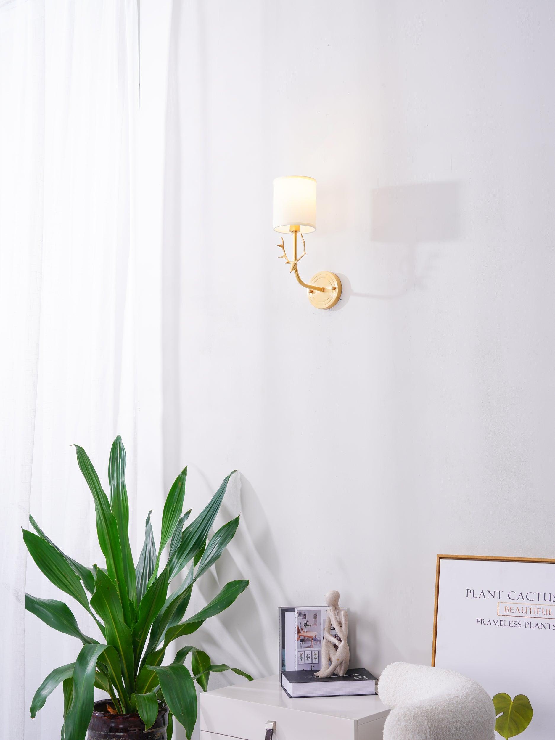 Brass Deer Head Wall Light - Lumpaz