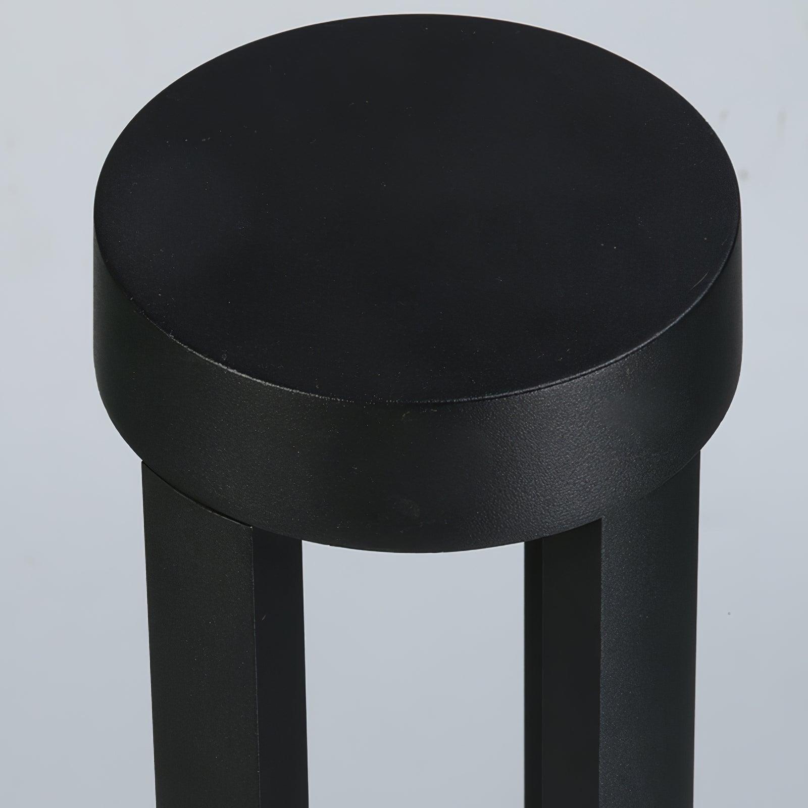 Black Cylindrical Garden Outdoor Light with Solar Panel - Lumpaz
