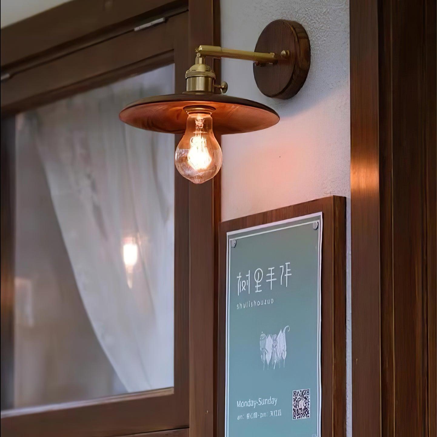 Walnut Flared Wall Light - Lumpaz