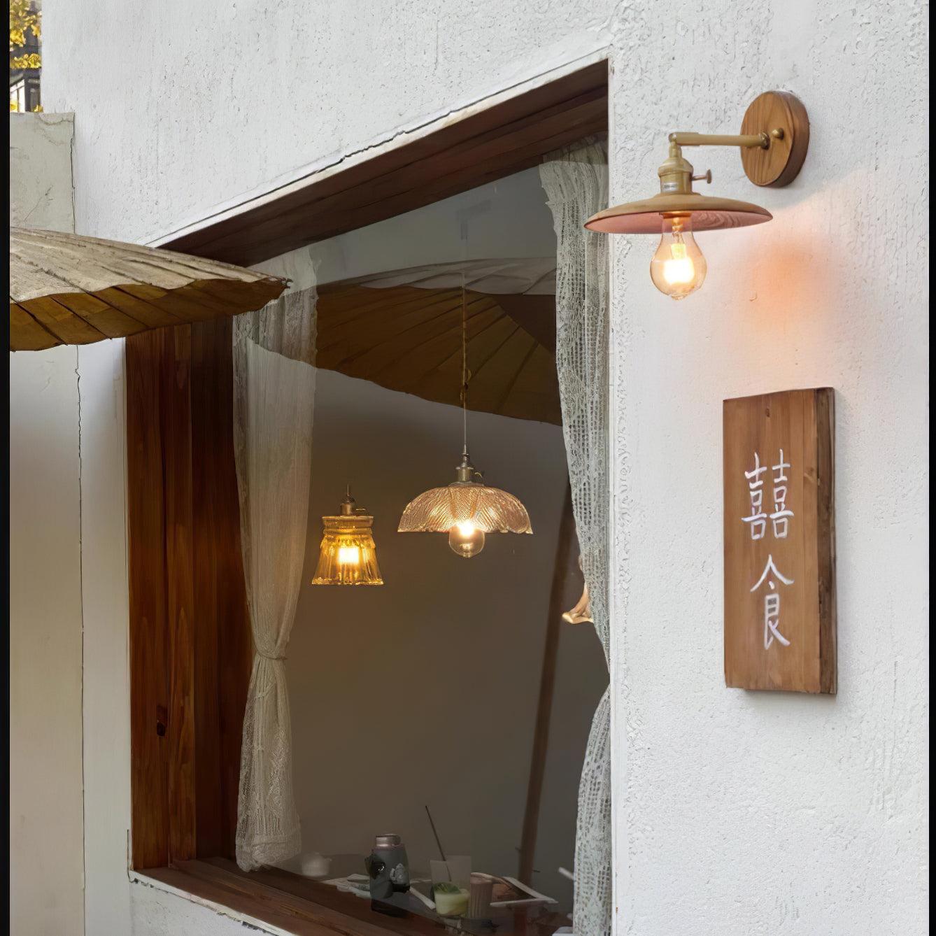 Walnut Flared Wall Light - Lumpaz
