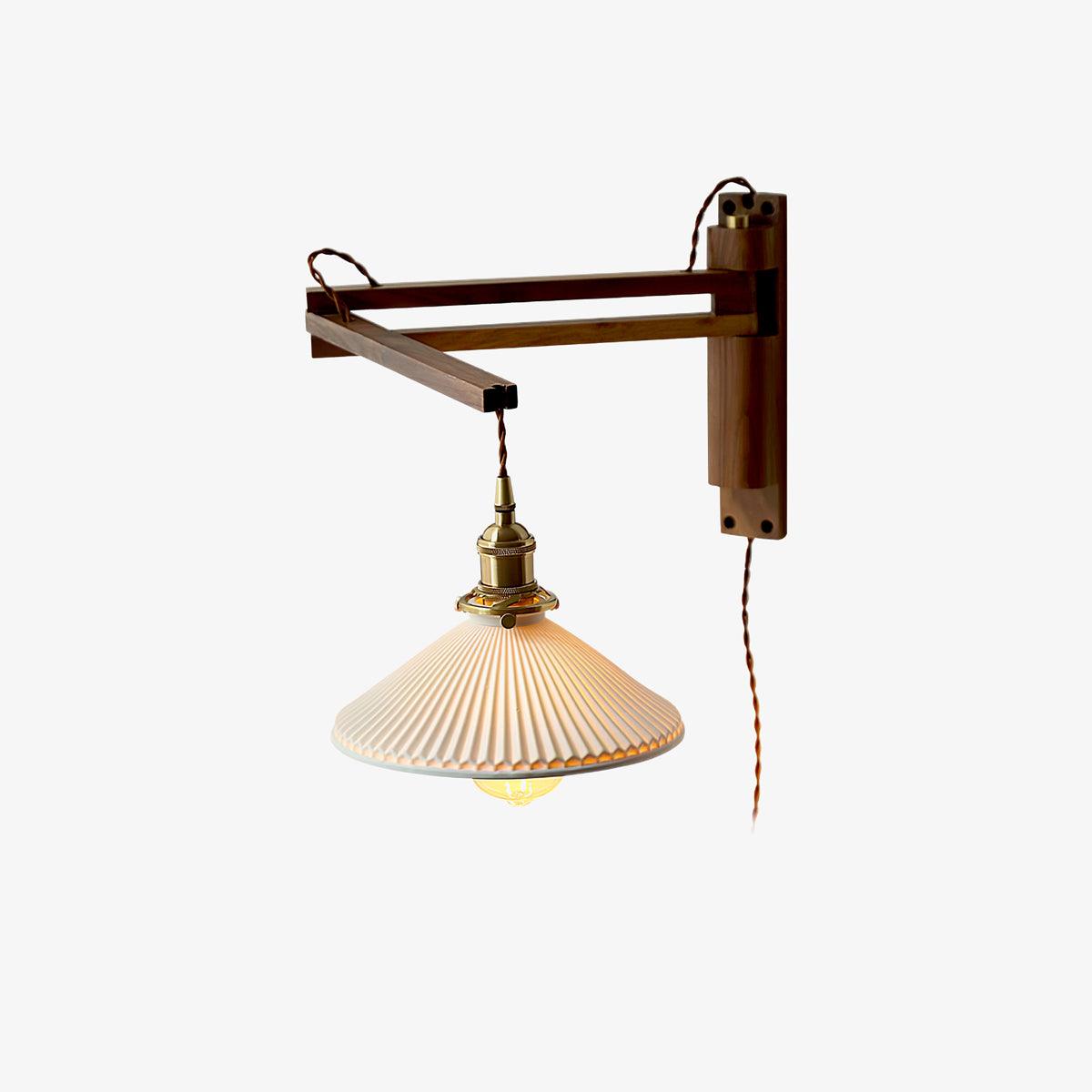 Walnut Swing Arm Wall Lamp - Lumpaz