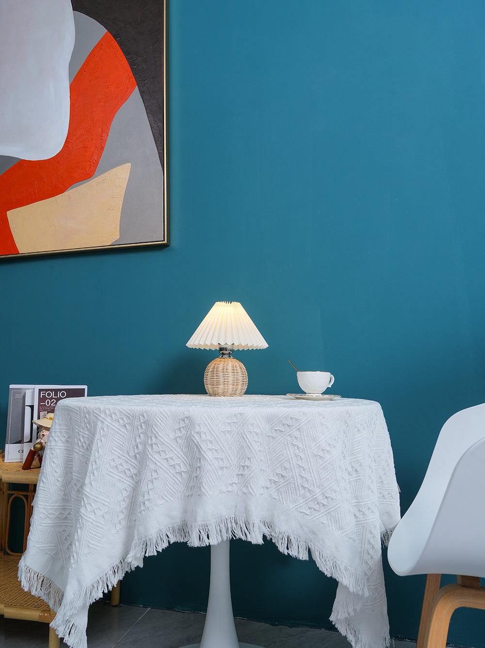 Rattan Pleated Built-in Battery Table lamp - Lumpaz