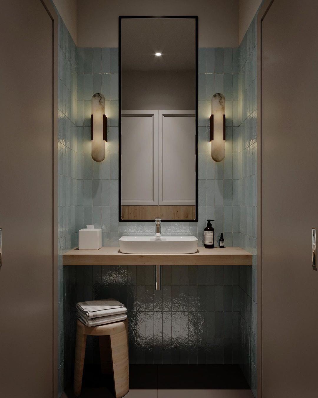 Melange Elongated Alabaster Wall Lamp - Lumpaz