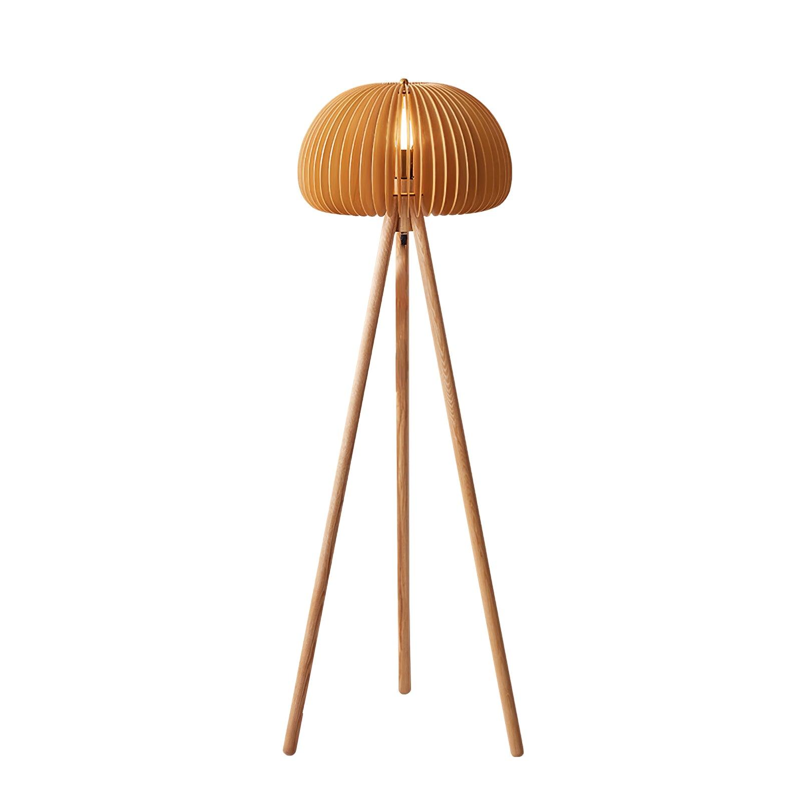Wooden Pumpkin Floor Lamp - Lumpaz