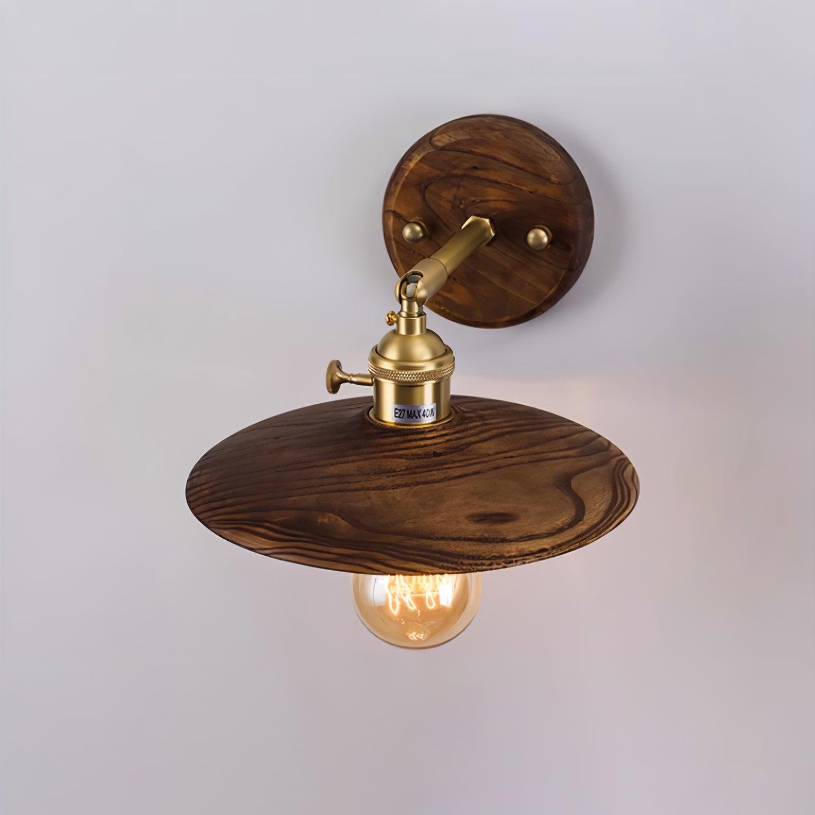 Walnut Flared Wall Light - Lumpaz