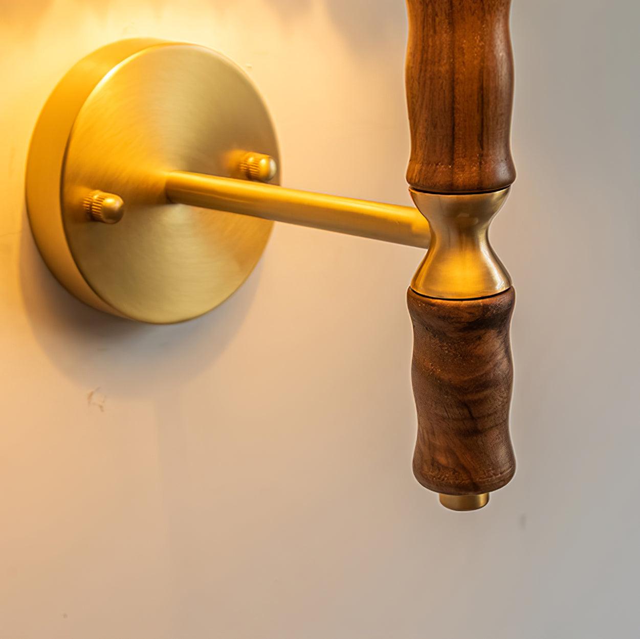 Pleated Walnut Wall Light - Lumpaz