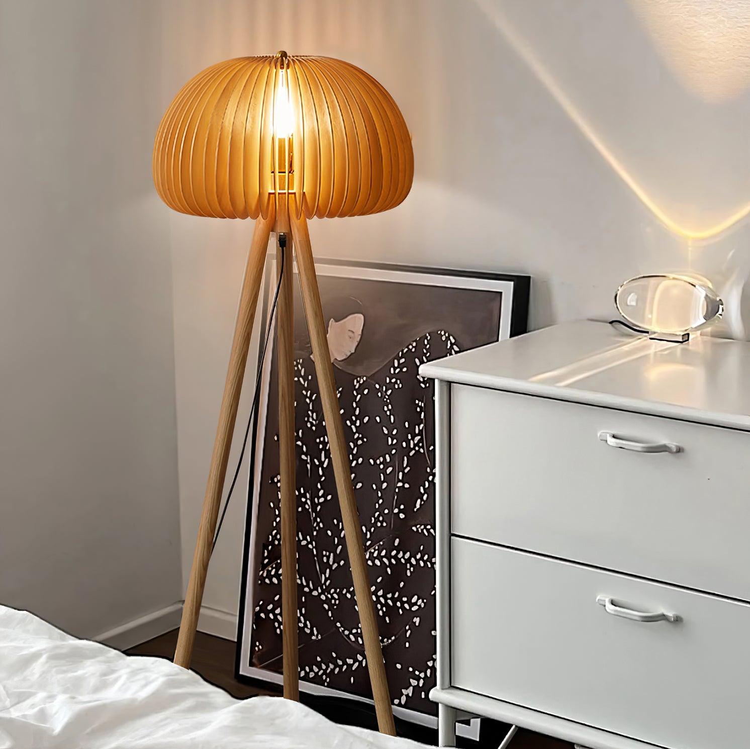 Wooden Pumpkin Floor Lamp - Lumpaz