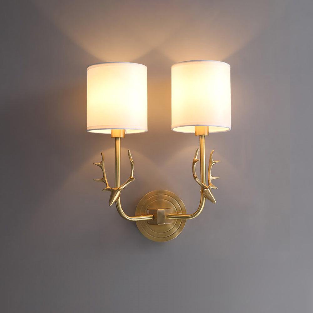 Brass Deer Head Wall Light - Lumpaz
