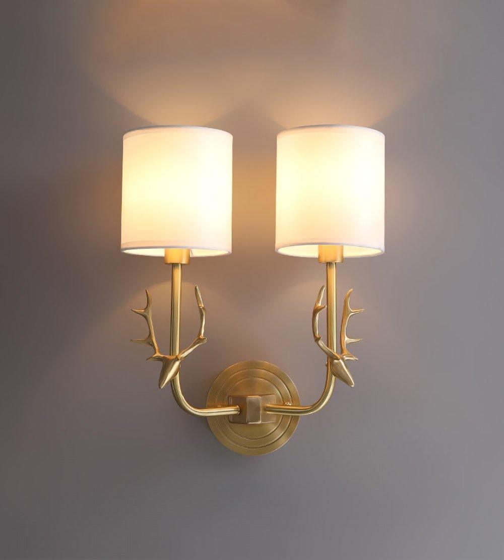 Brass Deer Head Wall Light - Lumpaz