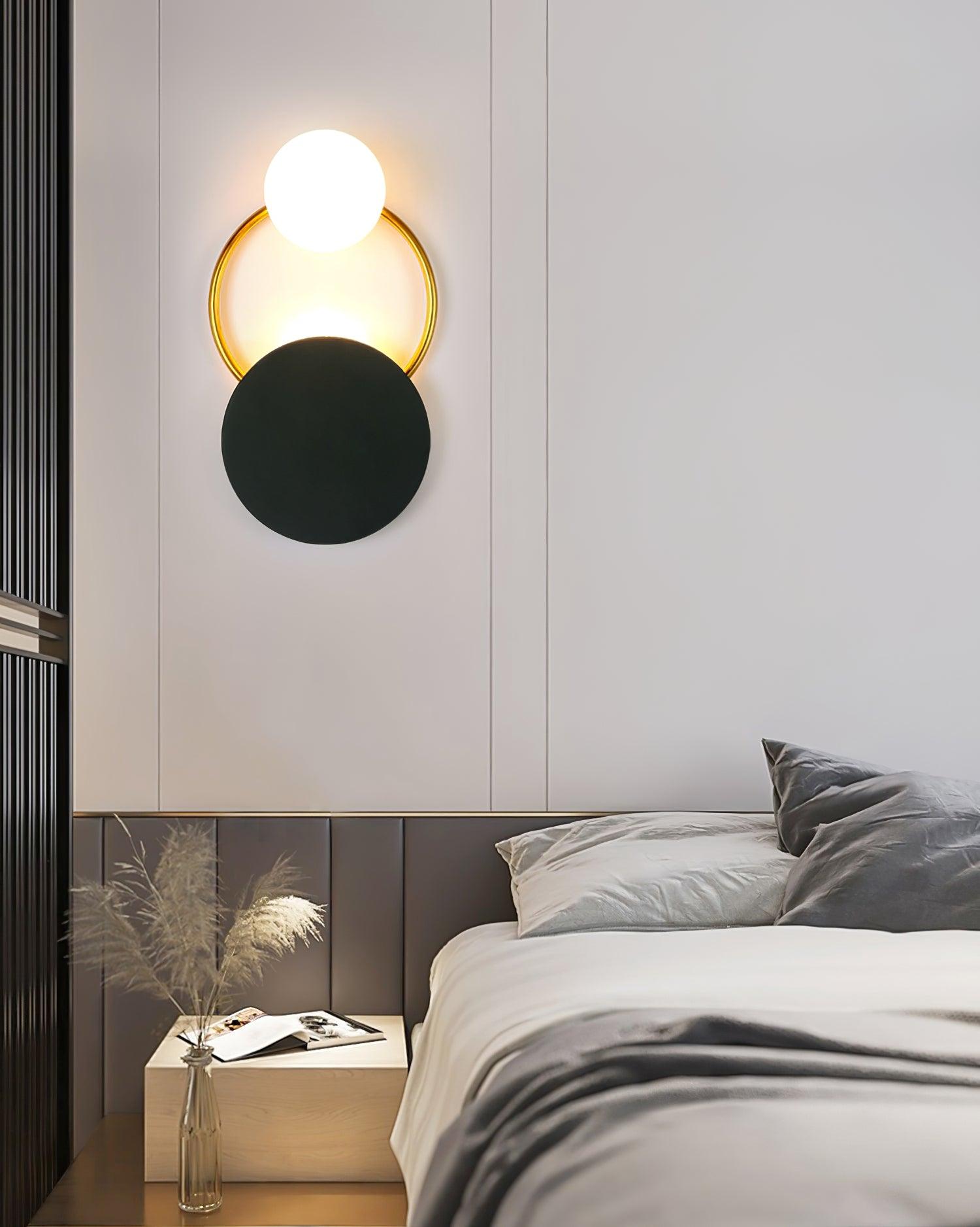 Black Circular Rings Wall Lamp - Lumpaz