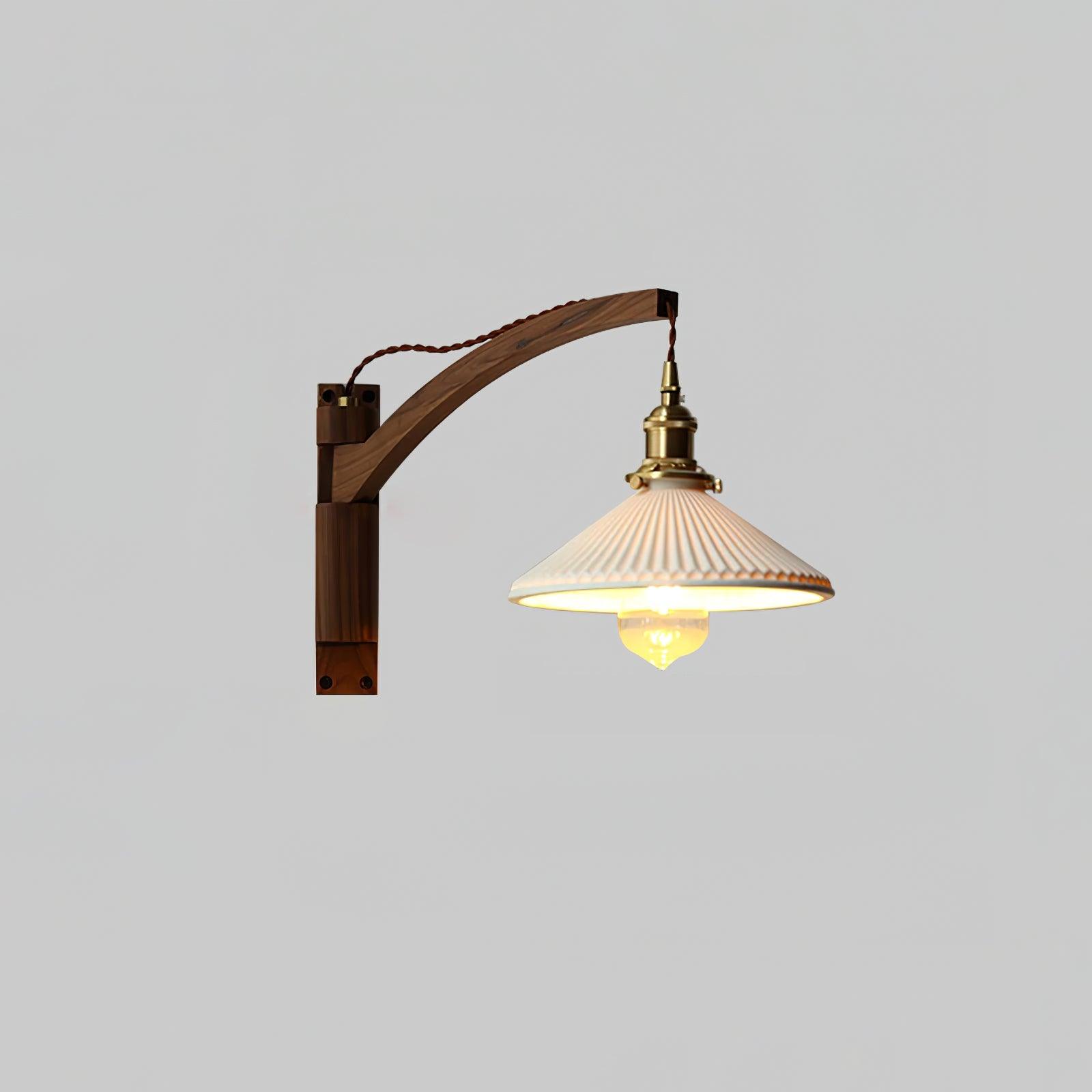 Walnut Swing Arm Wall Lamp - Lumpaz