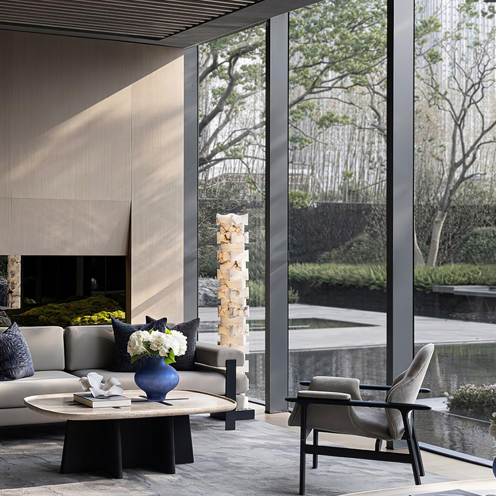 Stacked Alabaster Squares Floor Lamp - Lumpaz