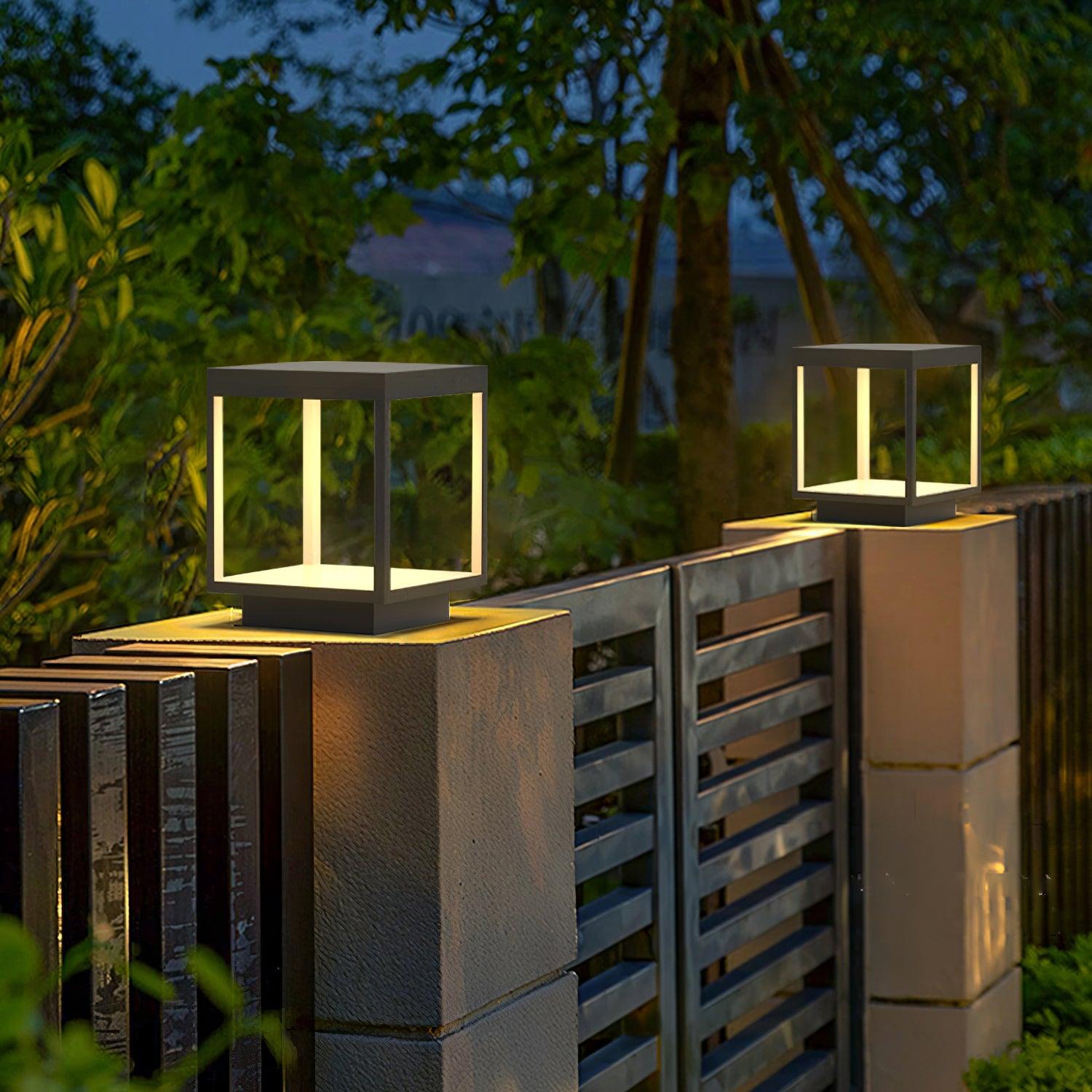 Square Frame Fence Post Garden Light - Lumpaz