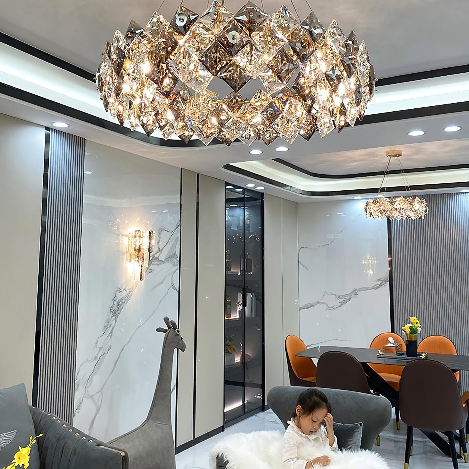 Scale Crystal Round Chandelier - Lumpaz