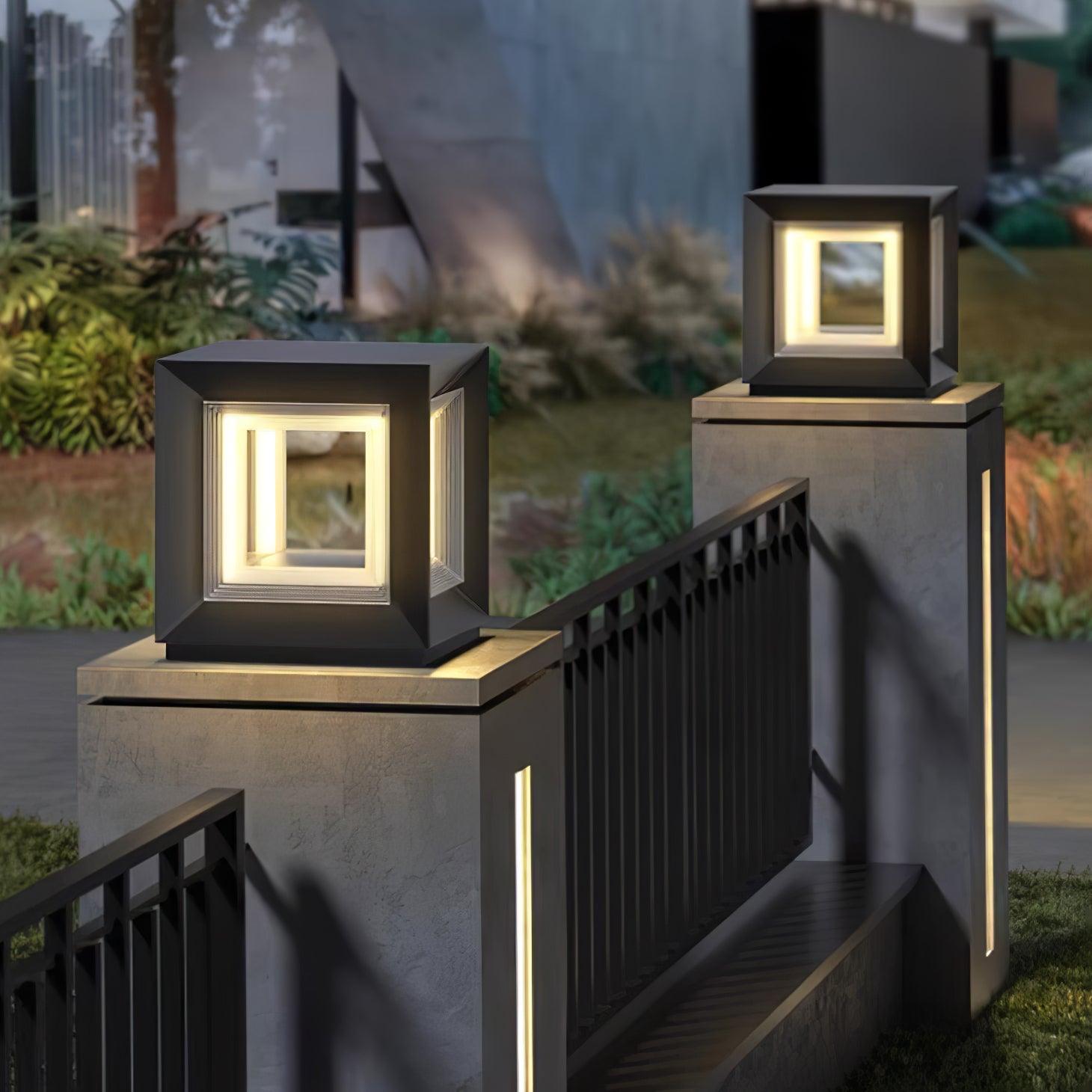 Light Cube Outdoor Post Light - Lumpaz