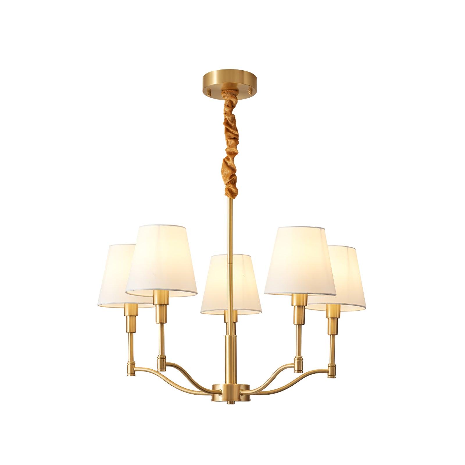 Meridian Mid Century Brass Chandelier - Lumpaz