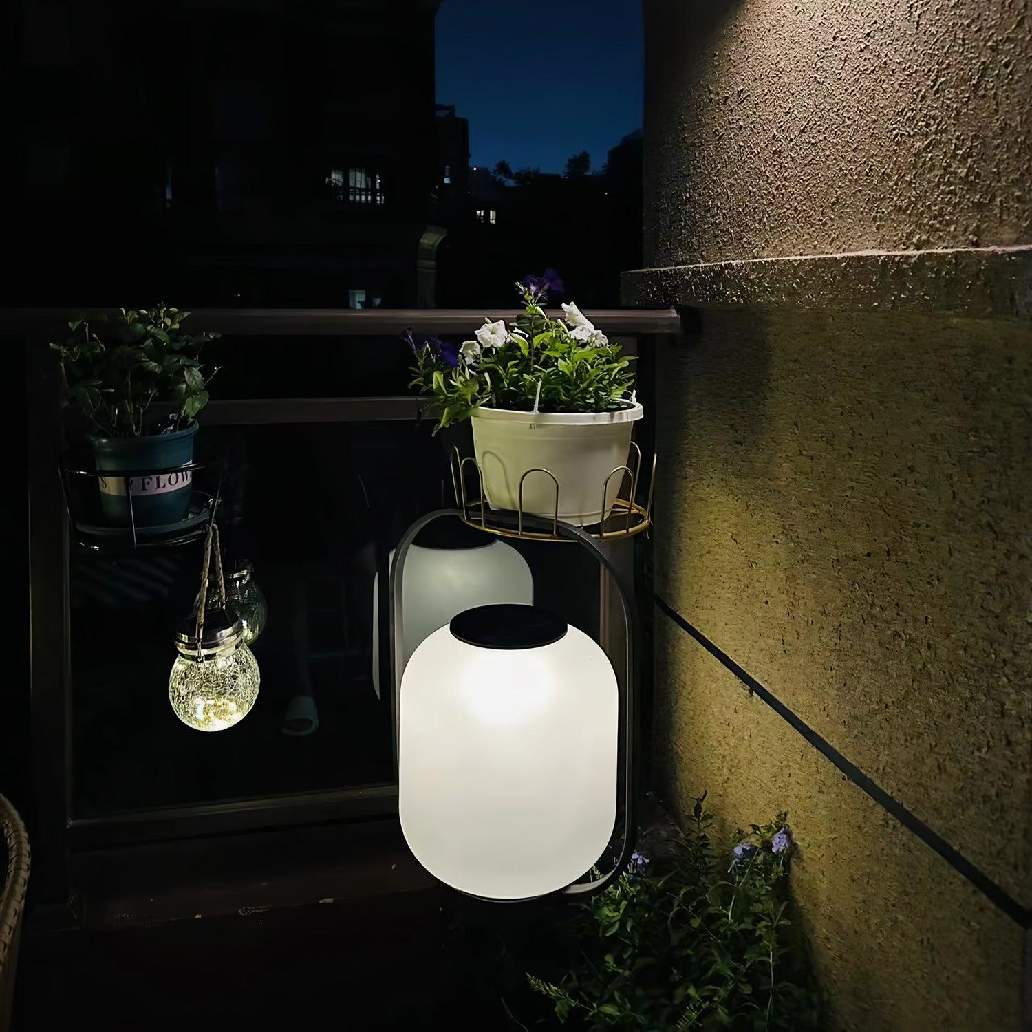 Portable Lantern Outdoor Table Lamp with Solar Panel - Lumpaz