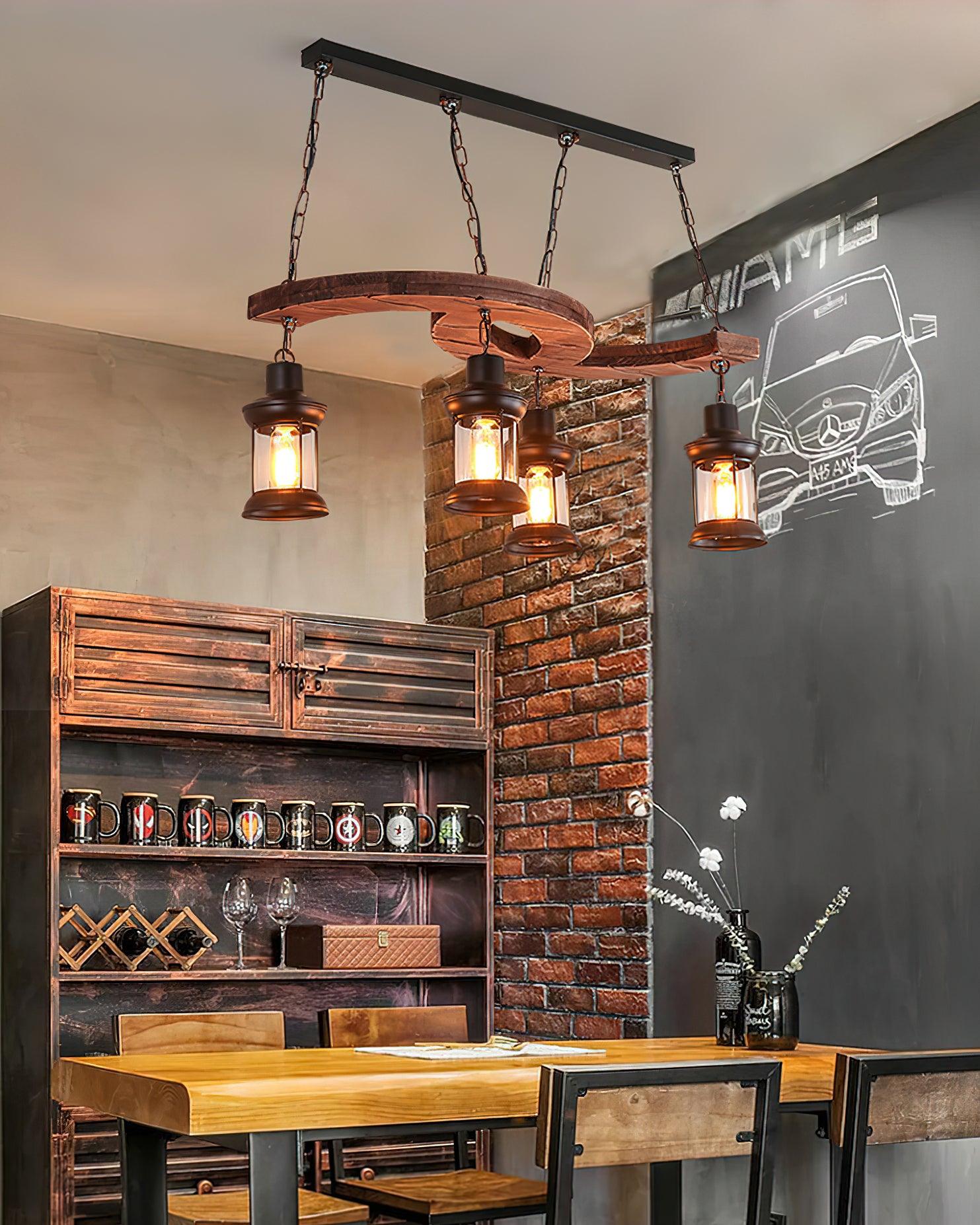 Retro Boat Wood Chandelier - Lumpaz
