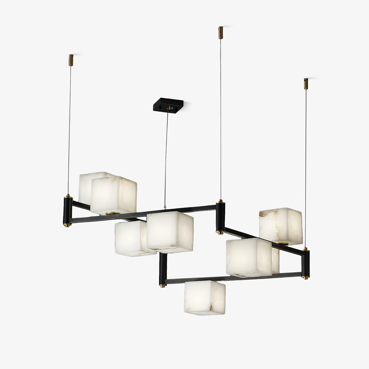 Alabaster Square Box Chandelier - Lumpaz