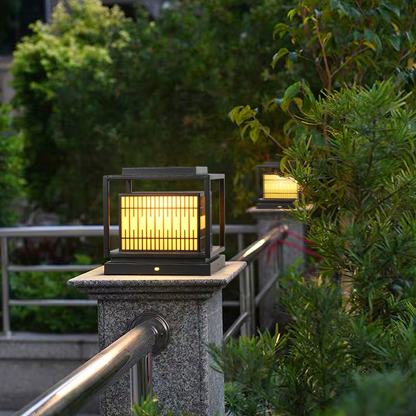 Window Grille Outdoor Post Light - Lumpaz