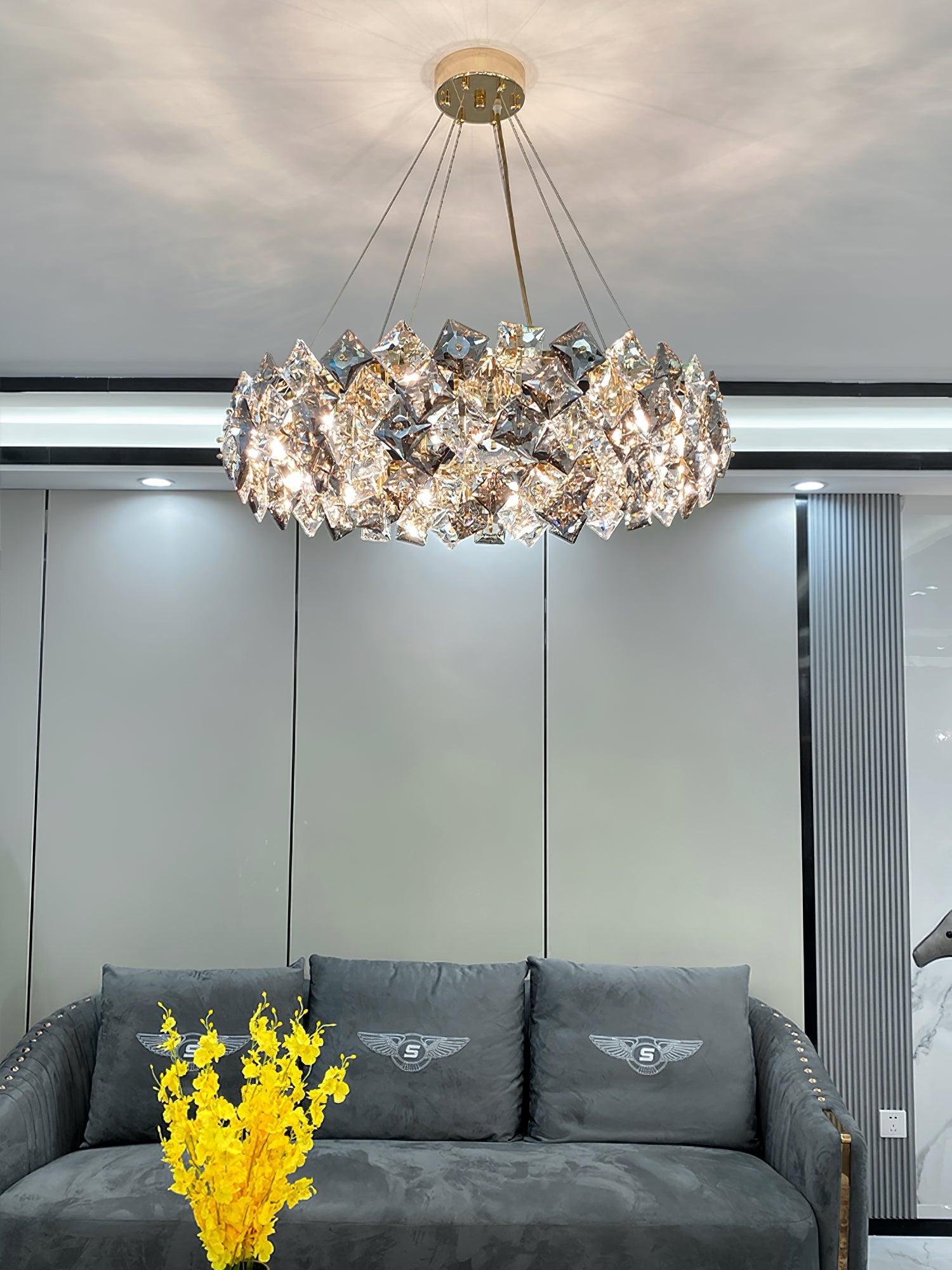 Scale Crystal Round Chandelier - Lumpaz