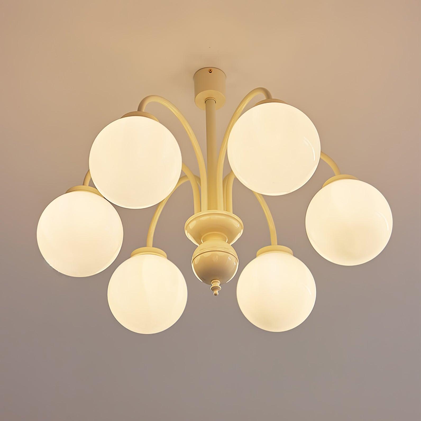 Cream Glass Sphere Chandelier - Lumpaz