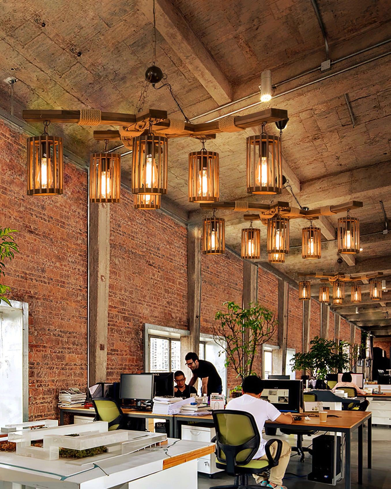 Retro Solid Wood Chandelier - Lumpaz