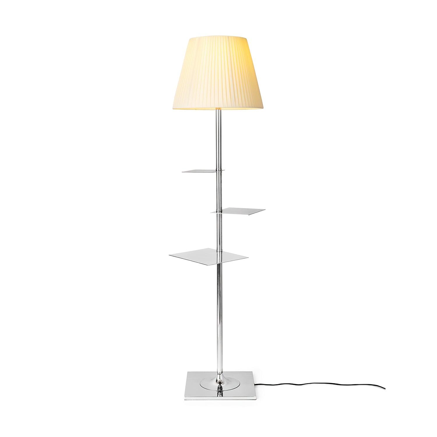 Chrome Prism Side Table Floor Lamp - Lumpaz