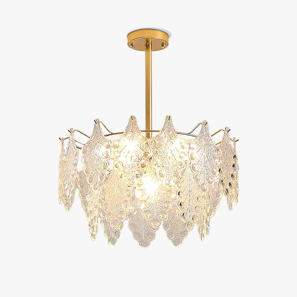 Tiered Carved Glass Chandelier - Lumpaz