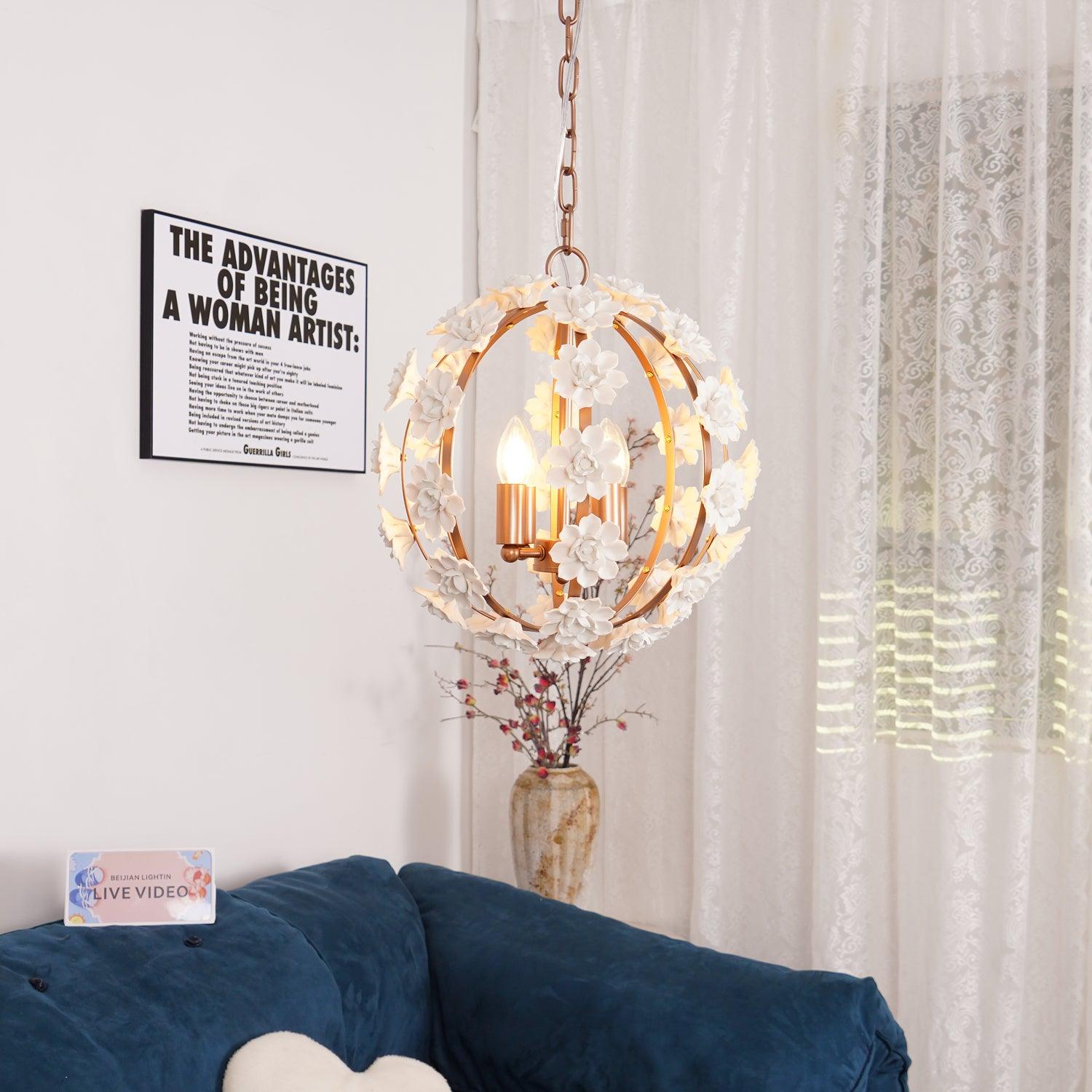 Bianca Floral Orb Chandelier - Lumpaz