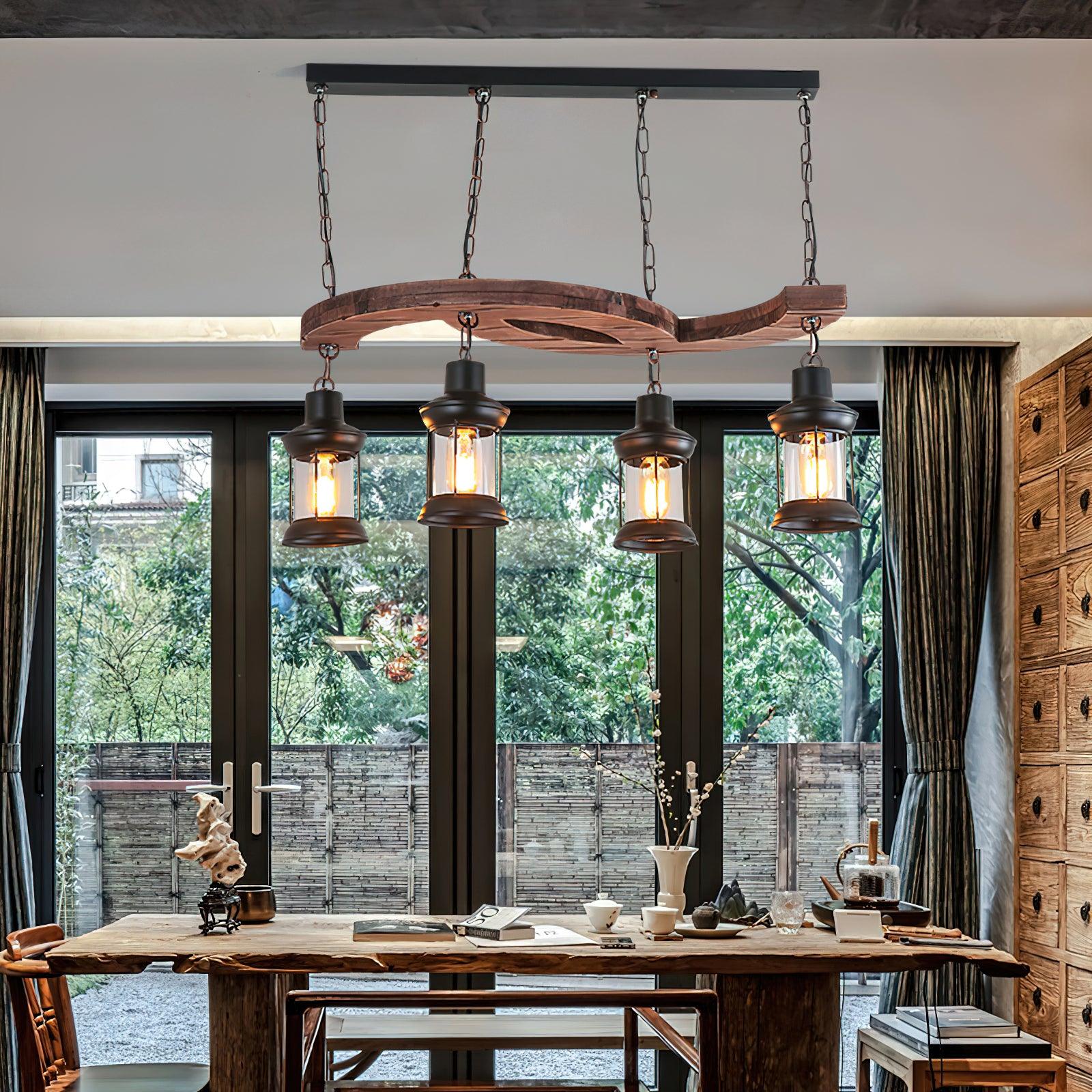 Retro Boat Wood Chandelier - Lumpaz