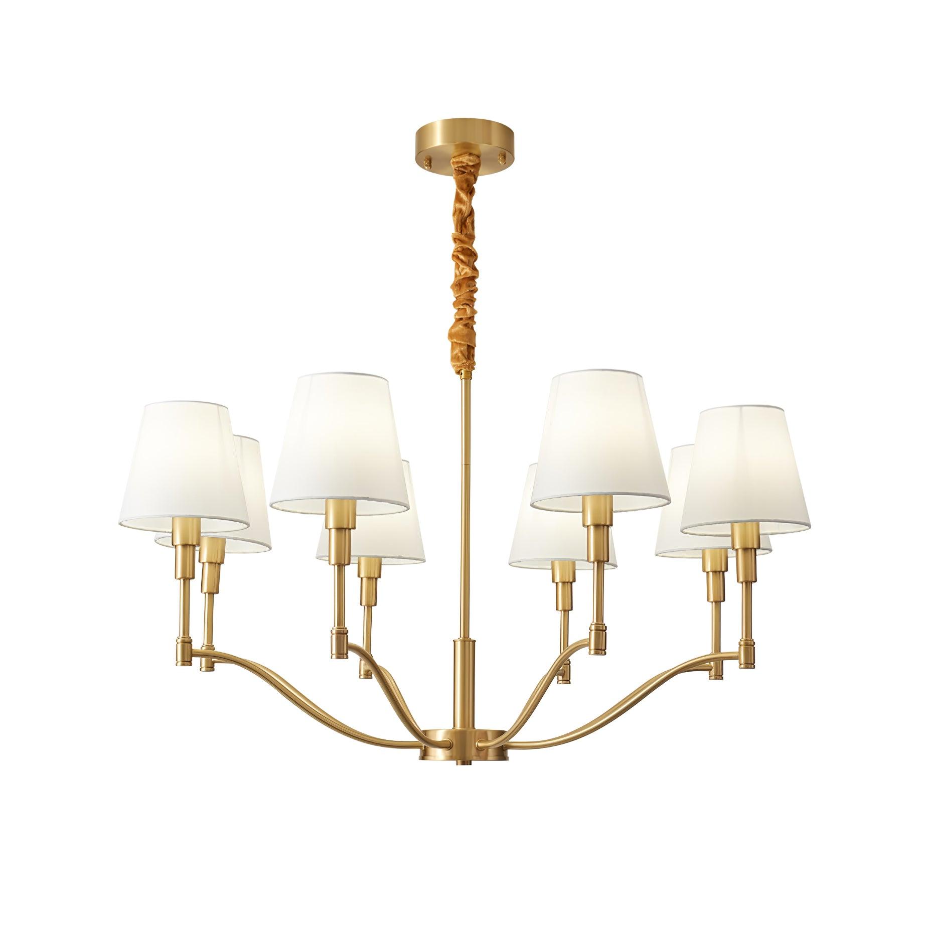 Meridian Mid Century Brass Chandelier - Lumpaz