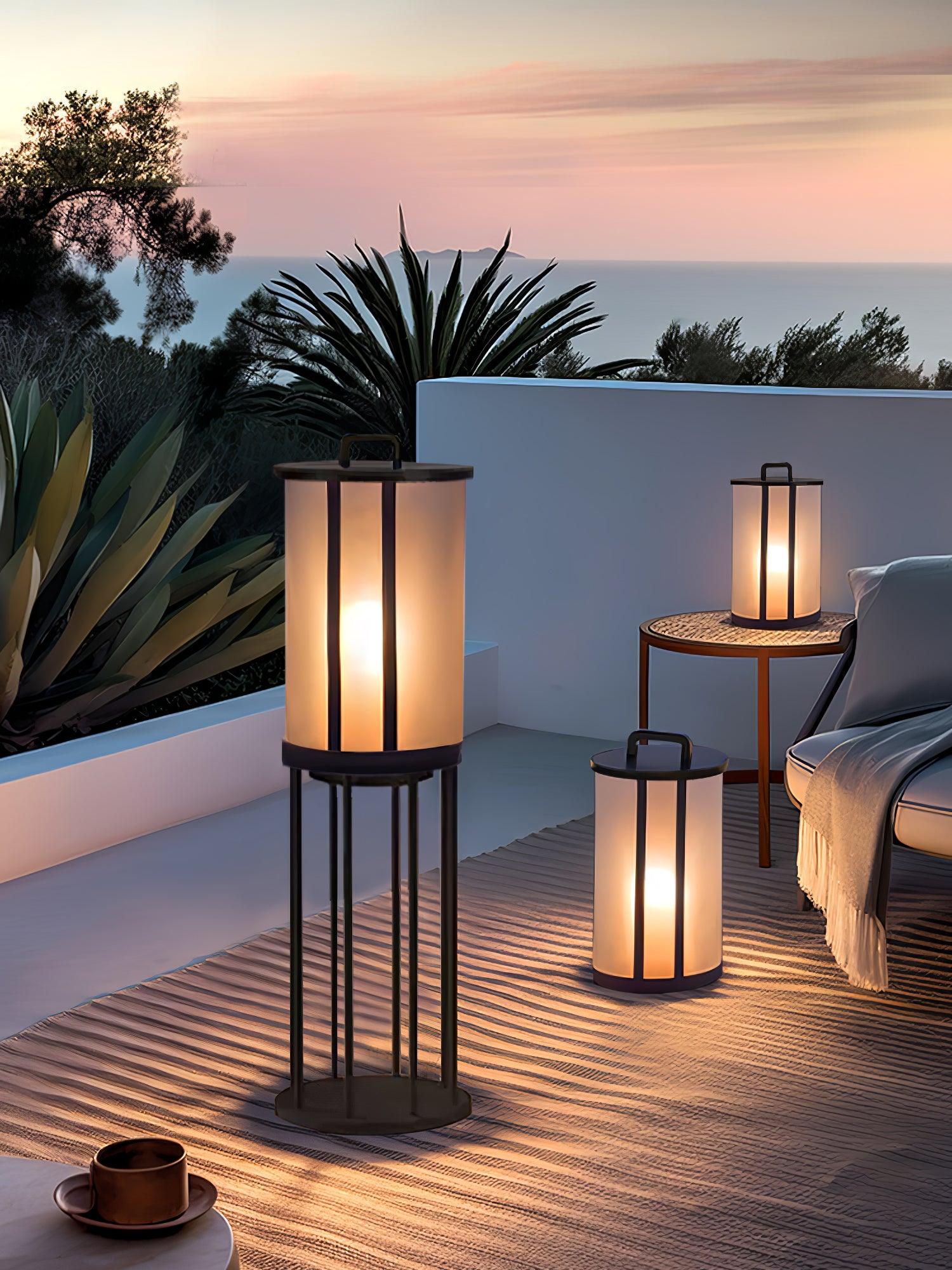 Round Pillar Acrylic Lantern Outdoor Lamp - Lumpaz