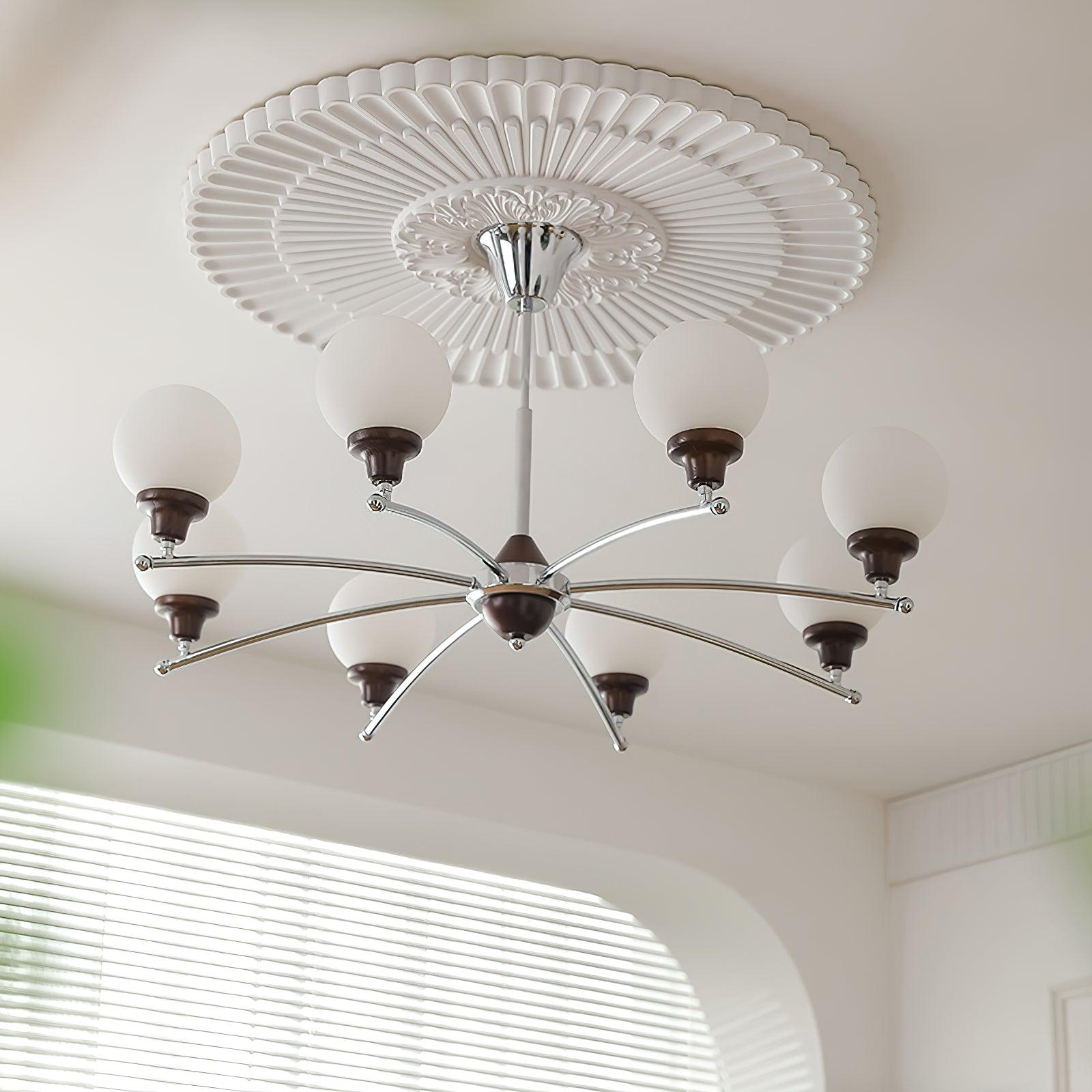 Walnut Glass Ball Chandelier - Lumpaz