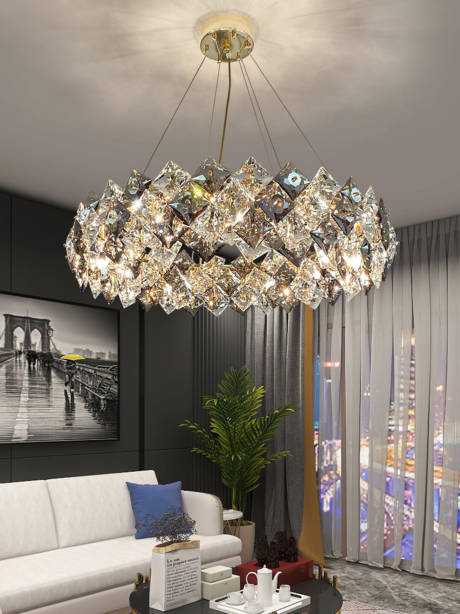Scale Crystal Round Chandelier - Lumpaz