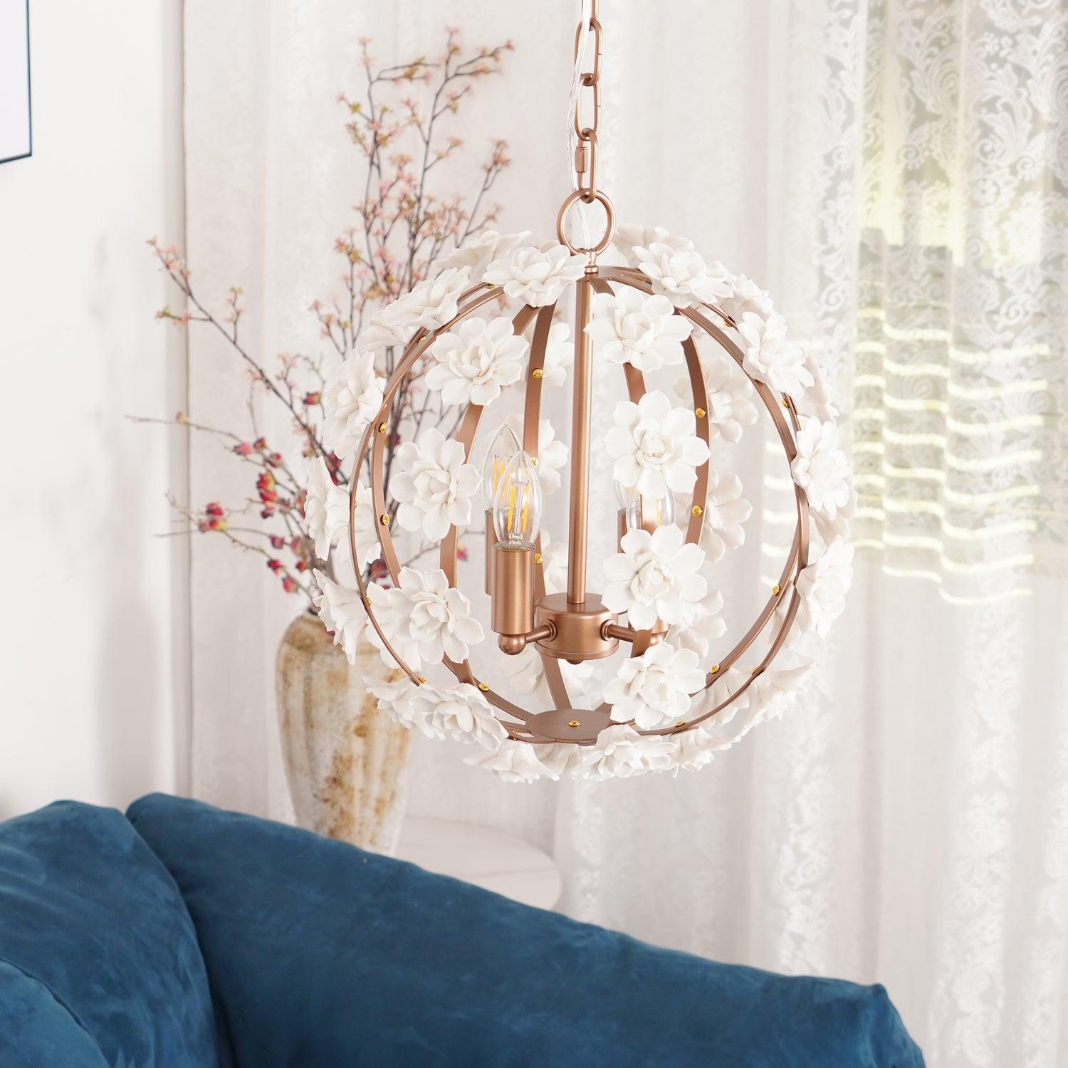 Bianca Floral Orb Chandelier - Lumpaz