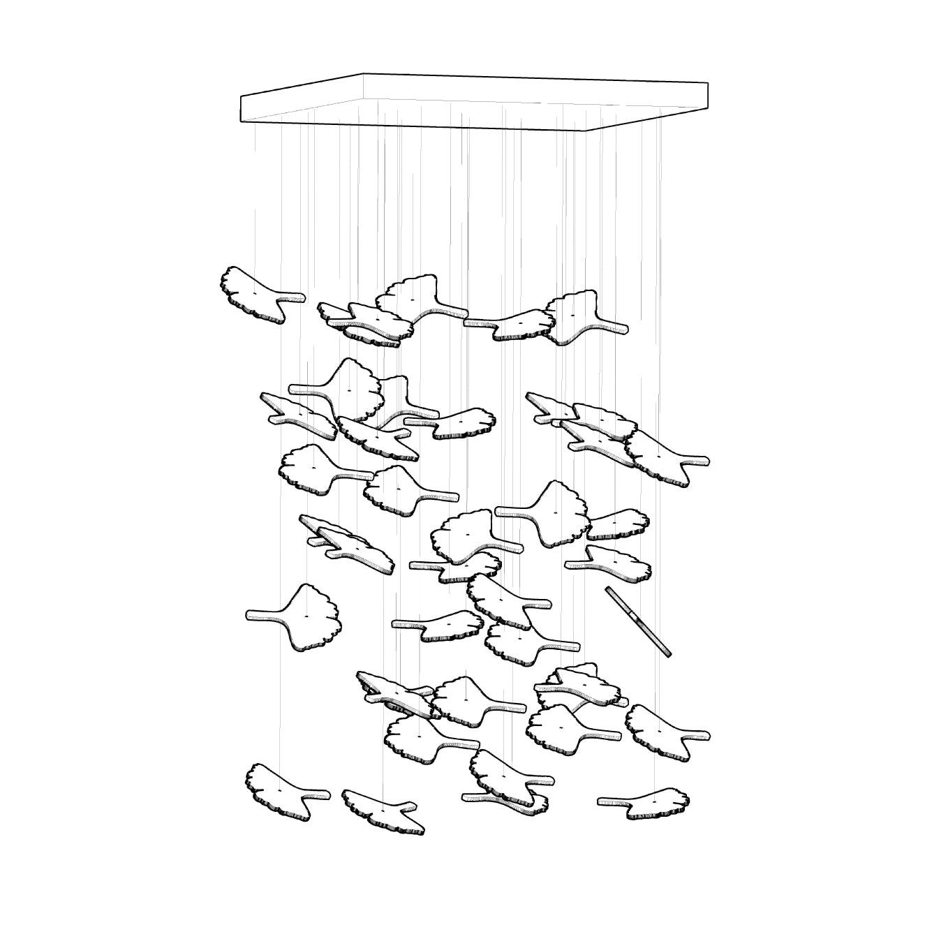 Multicolor Crystal Maple Leaf Chandelier - Lumpaz