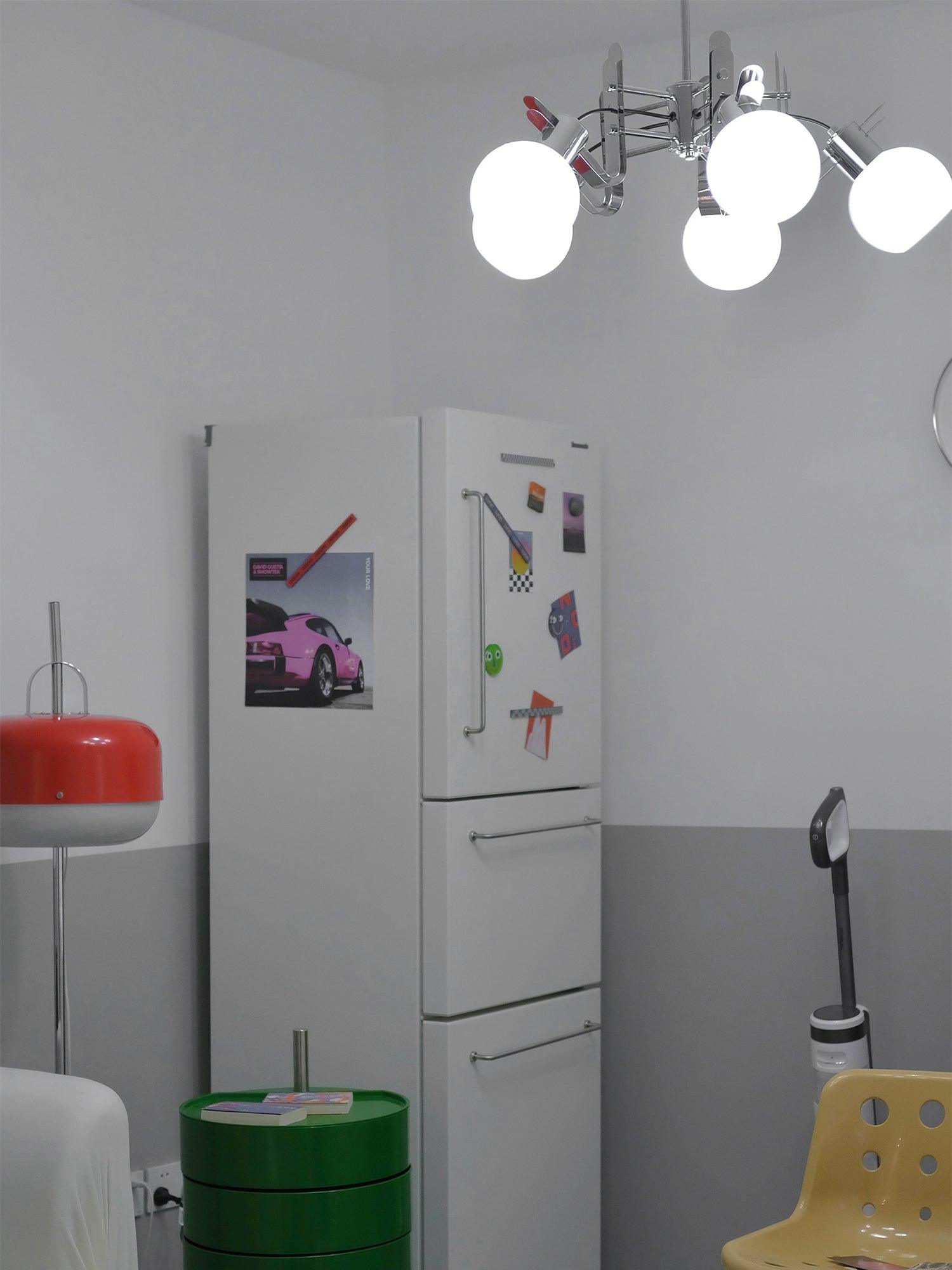 Vintage Geometrical Chrome Chandelier - Lumpaz