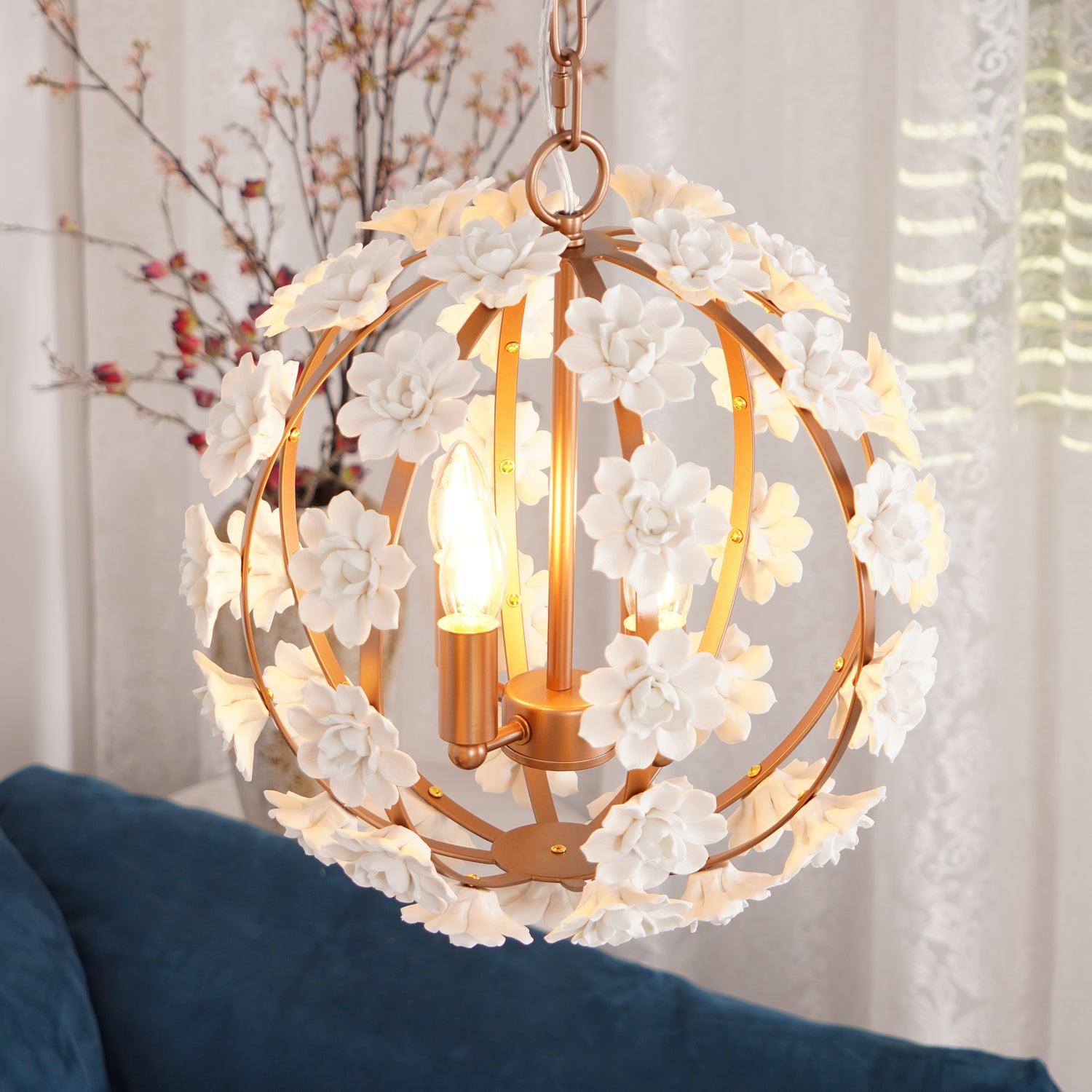 Bianca Floral Orb Chandelier - Lumpaz