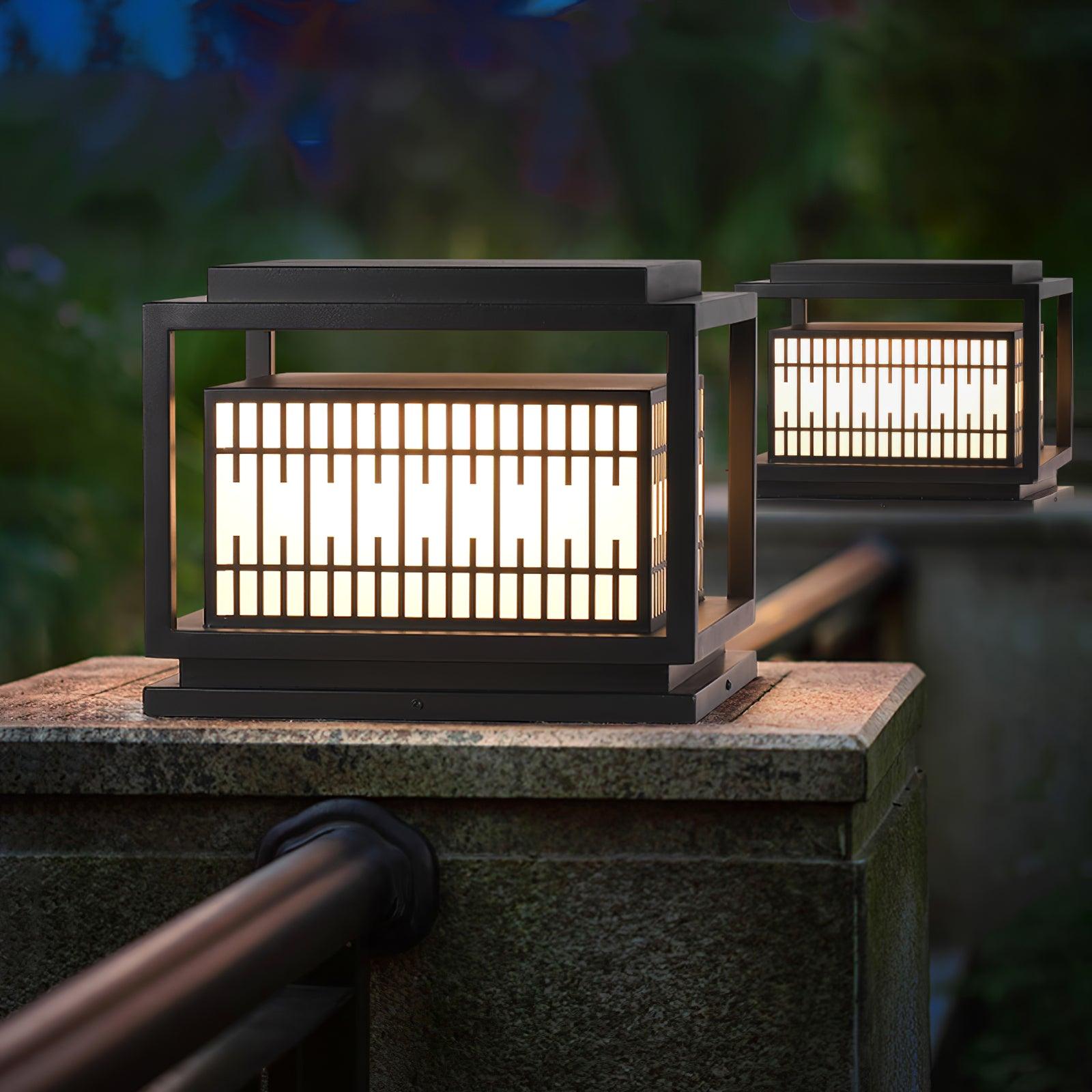Window Grille Outdoor Post Light - Lumpaz