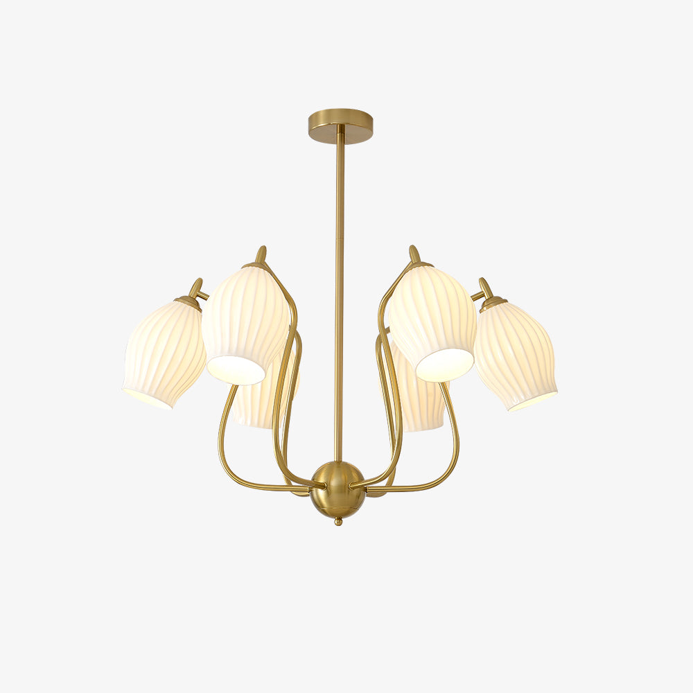 Ceramic Ribbed Chandelier - Lumpaz