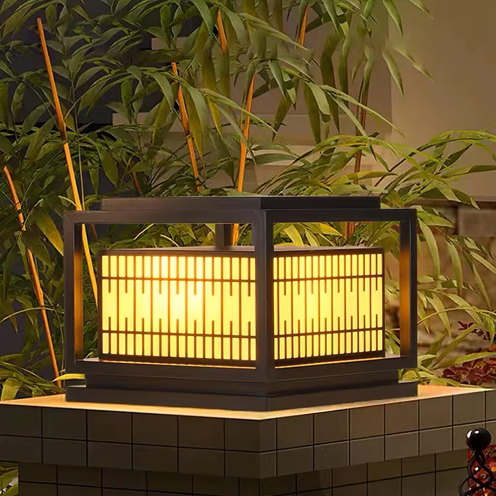 Window Grille Outdoor Post Light - Lumpaz