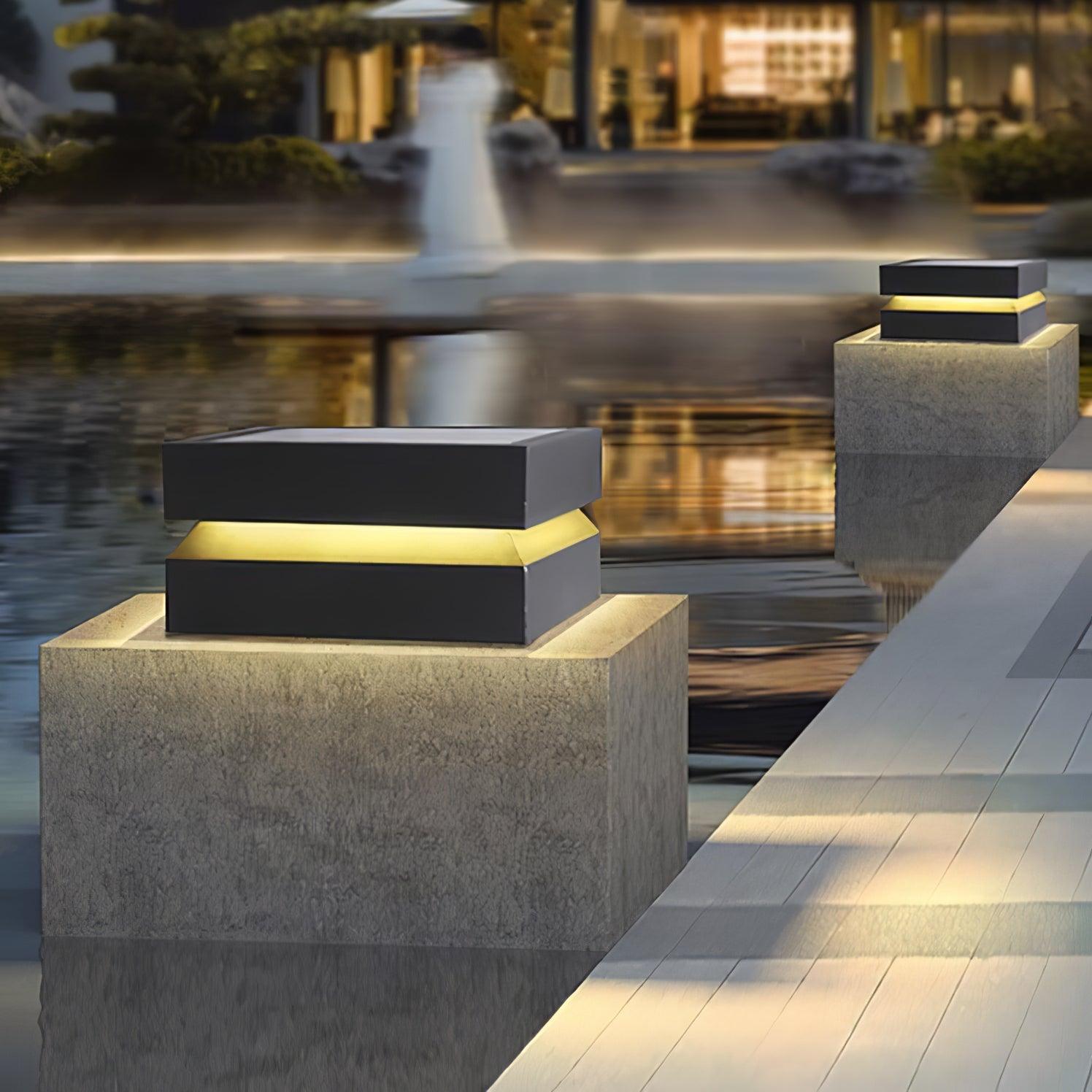 Solar Power Square Post Light - Lumpaz