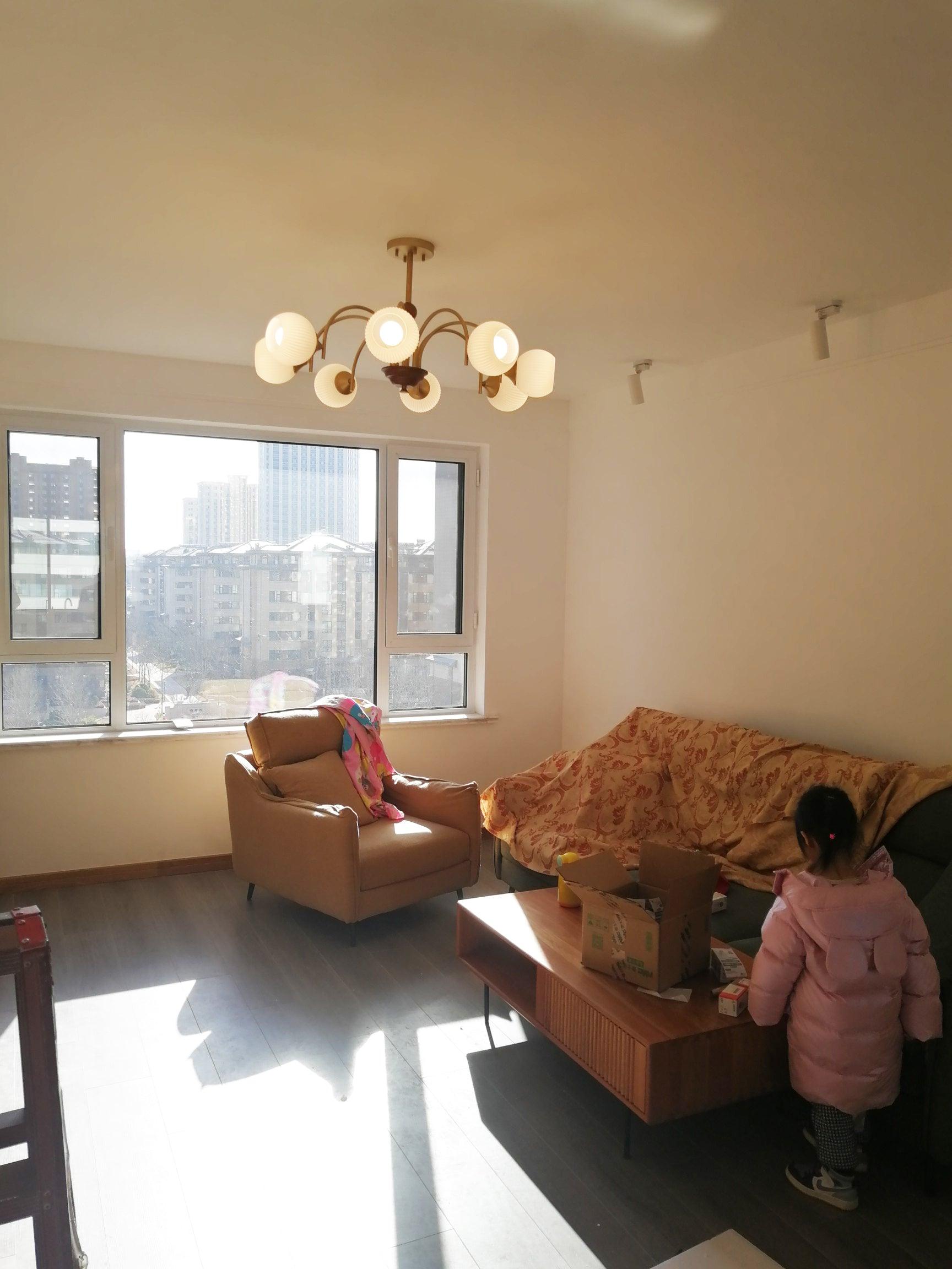 Sculptural Glass Ribbed Chandelier - Lumpaz